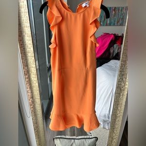 Orange ruffled dress